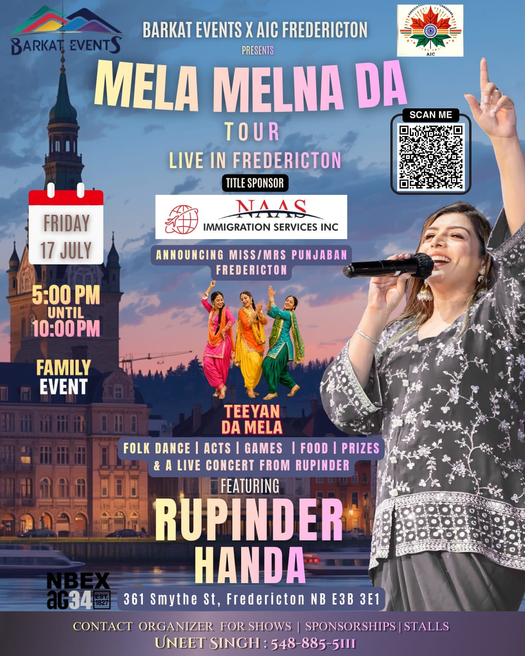 Mela Melna Da - Rupinder Handa Live in Fredericton